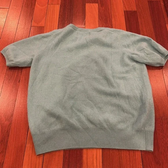 Lingua Franca mushroom Embroidered Cashmere Sweater short sleeve XL Take it easy - Picture 9 of 10